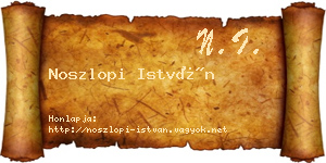 Noszlopi István névjegykártya